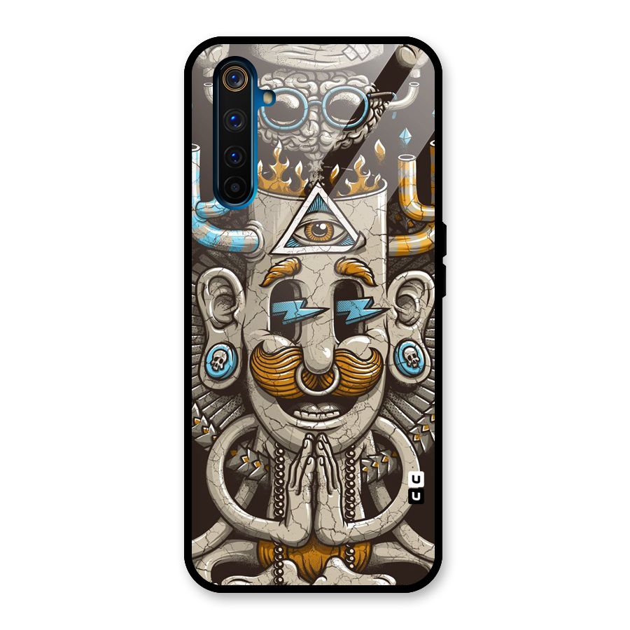 Sculpture Design Glass Back Case for Realme 6 Pro