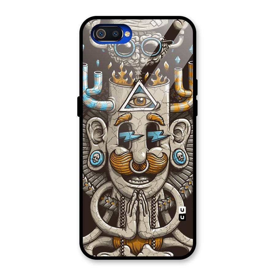 Sculpture Design Glass Back Case for Realme C2
