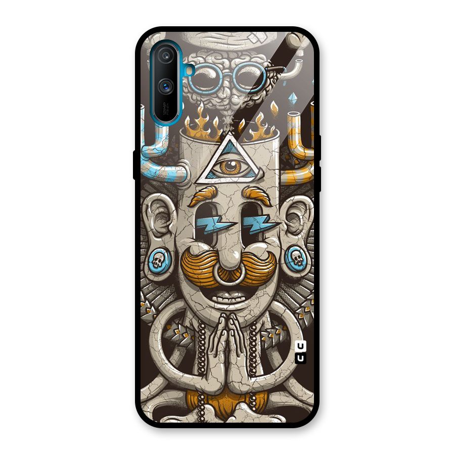 Sculpture Design Glass Back Case for Realme C3