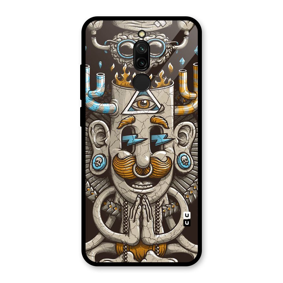 Sculpture Design Glass Back Case for Redmi 8