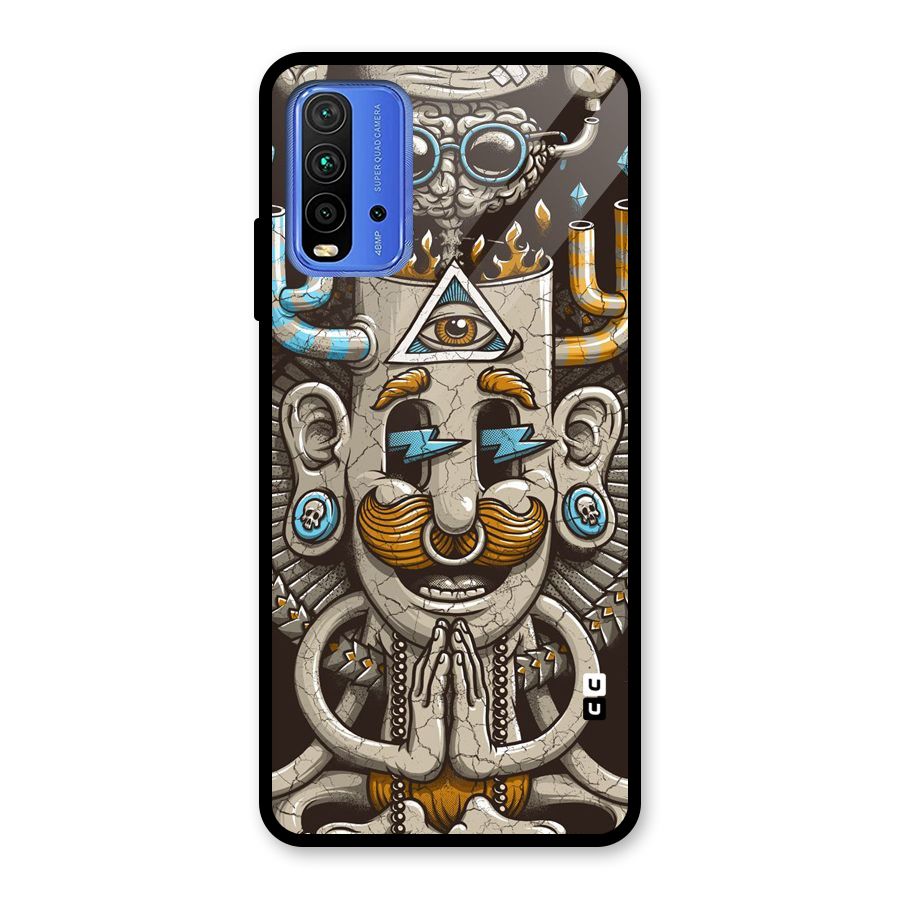 Sculpture Design Glass Back Case for Redmi 9 Power