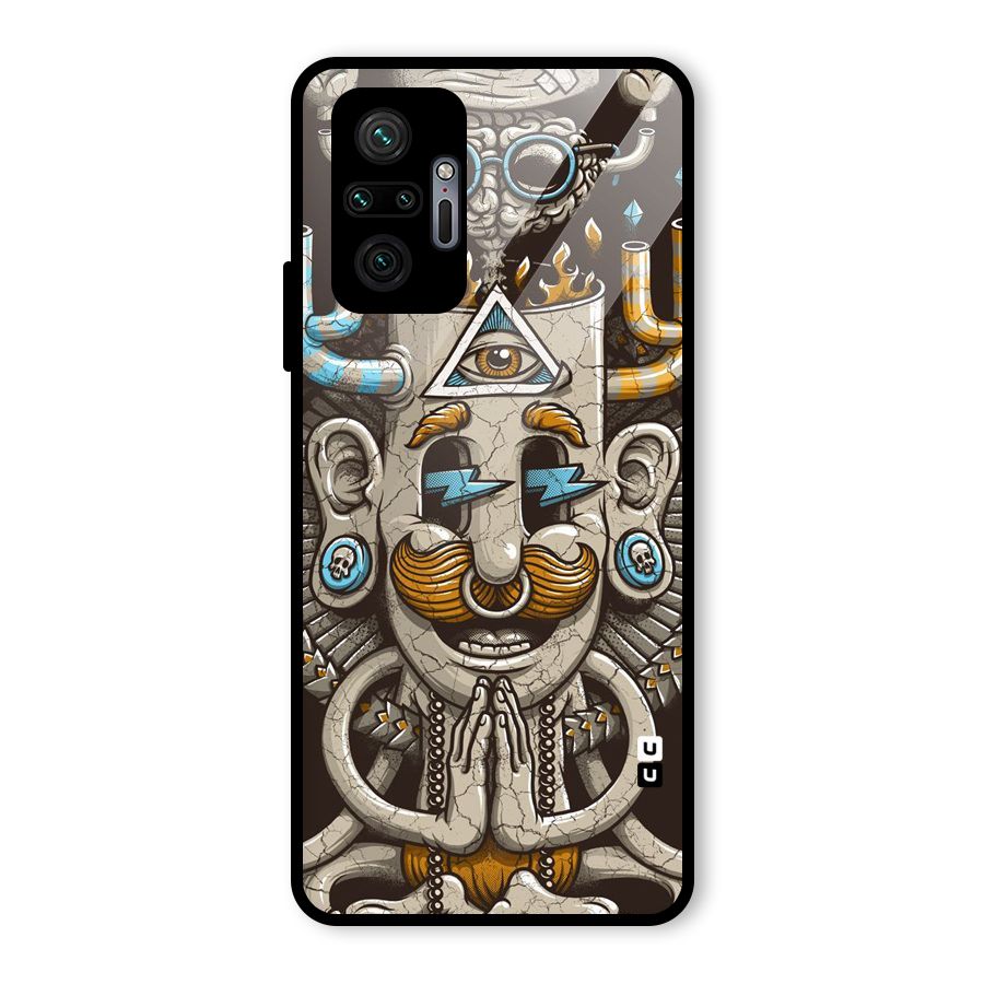 Sculpture Design Glass Back Case for Redmi Note 10 Pro