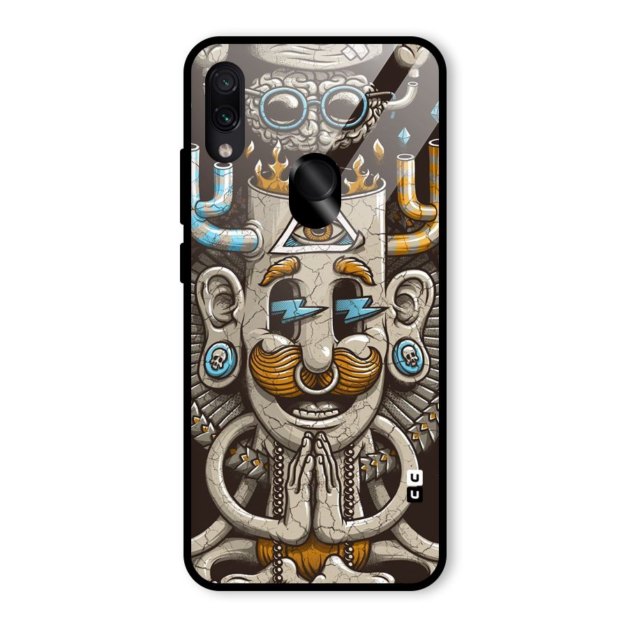 Sculpture Design Glass Back Case for Redmi Note 7 Pro