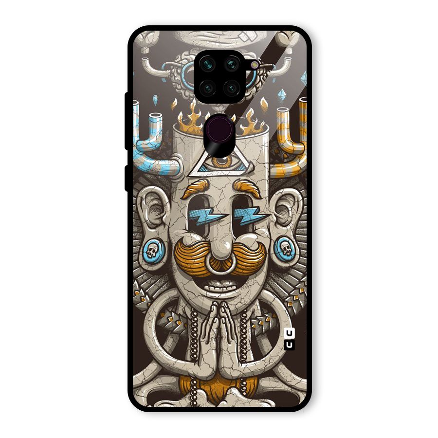 Sculpture Design Glass Back Case for Redmi Note 9