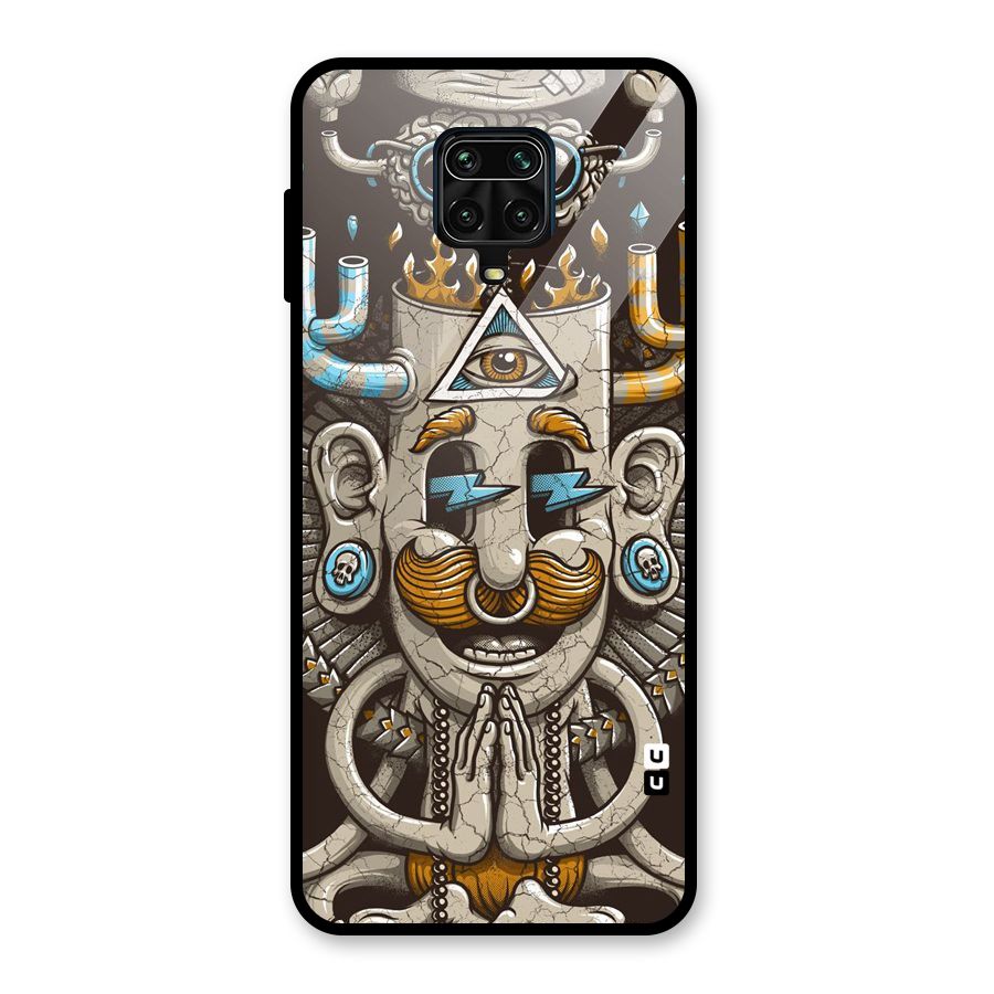 Sculpture Design Glass Back Case for Redmi Note 9 Pro