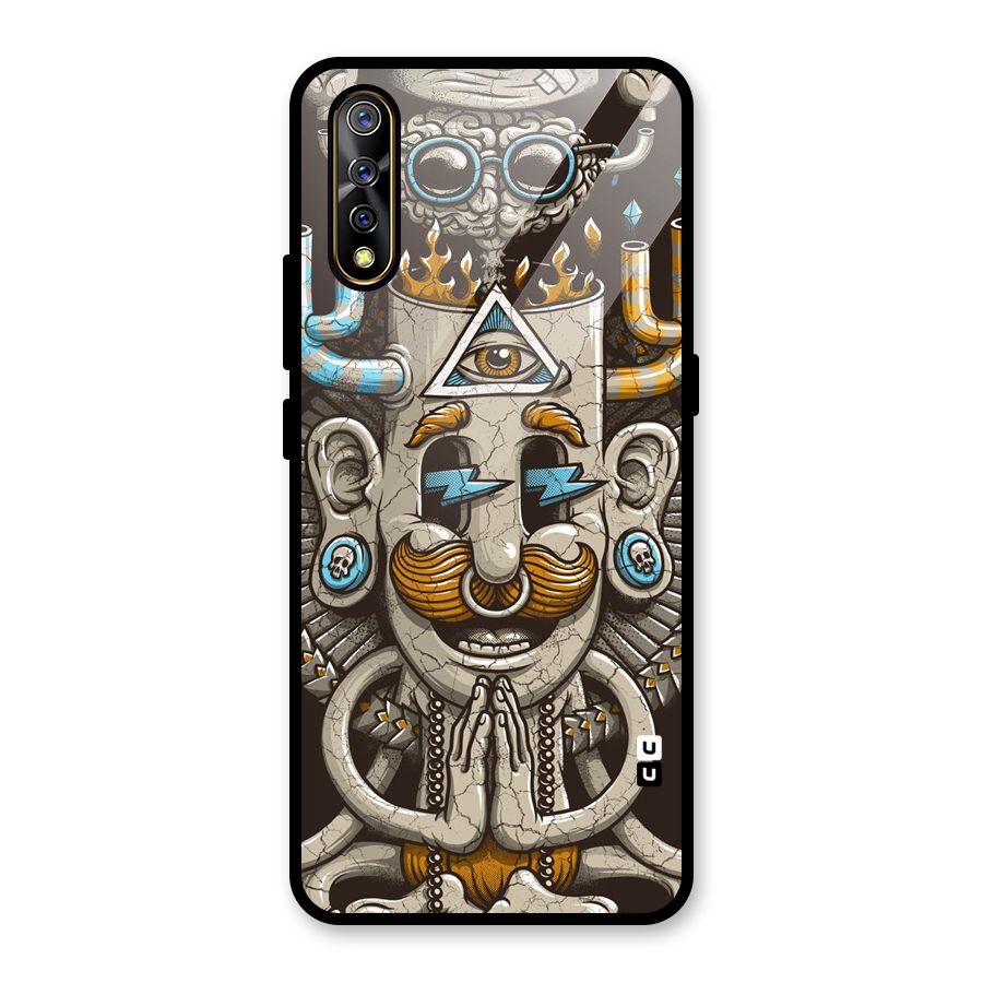 Sculpture Design Glass Back Case for Vivo S1