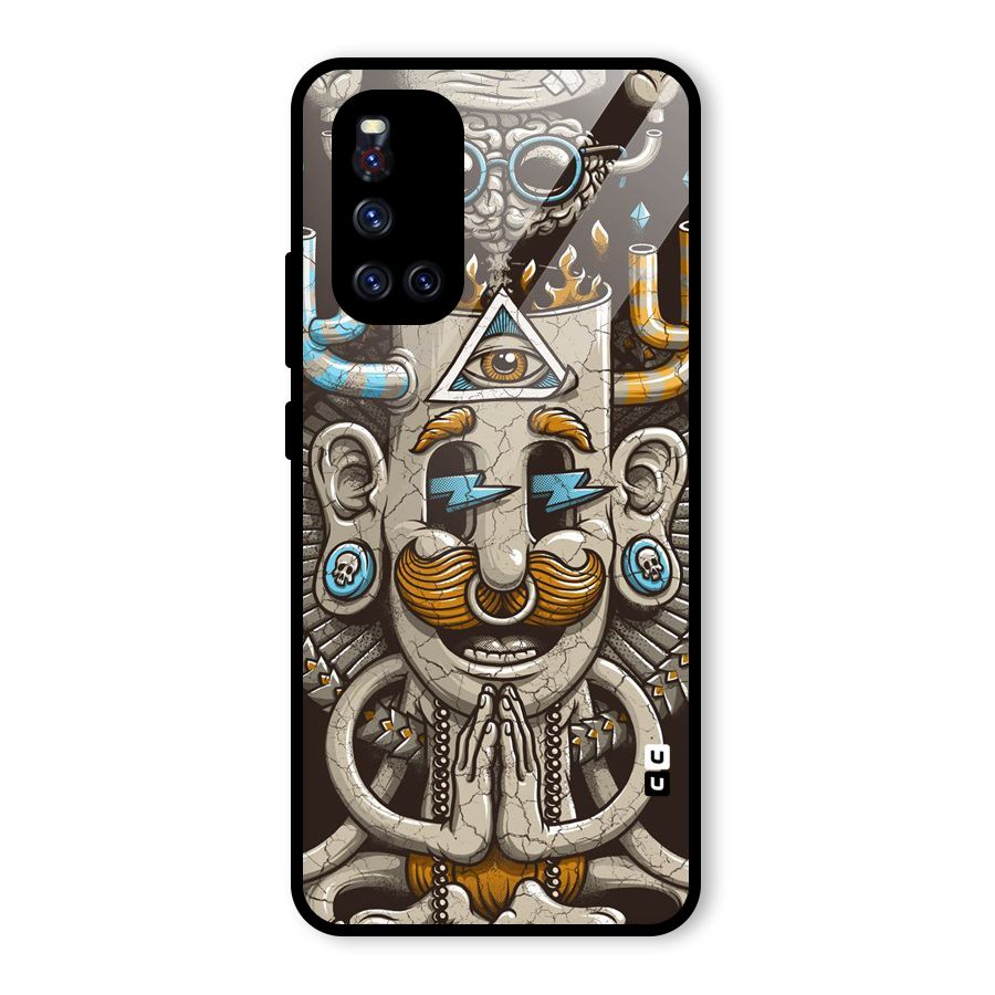 Sculpture Design Glass Back Case for Vivo V19