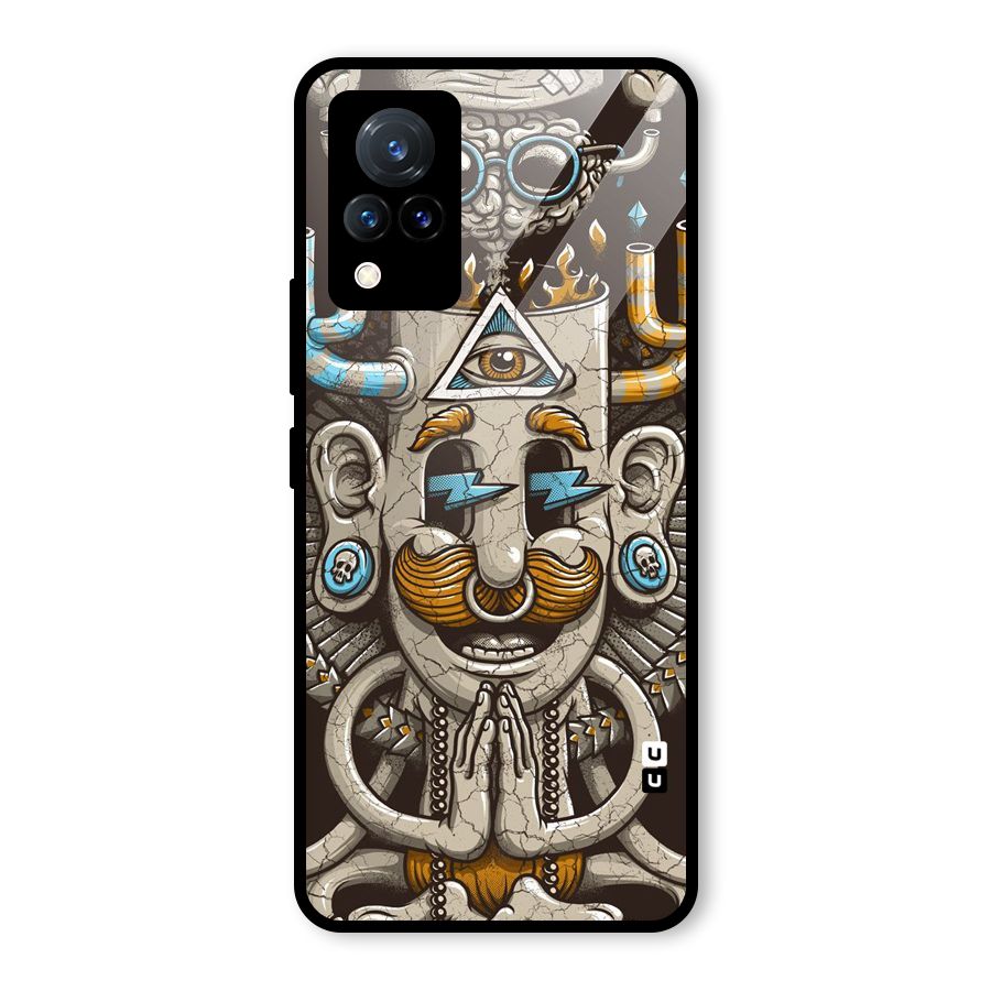 Sculpture Design Glass Back Case for Vivo V21 5G
