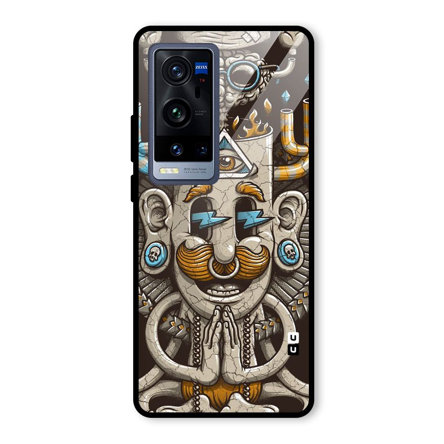 Sculpture Design Glass Back Case for Vivo X60 Pro Plus