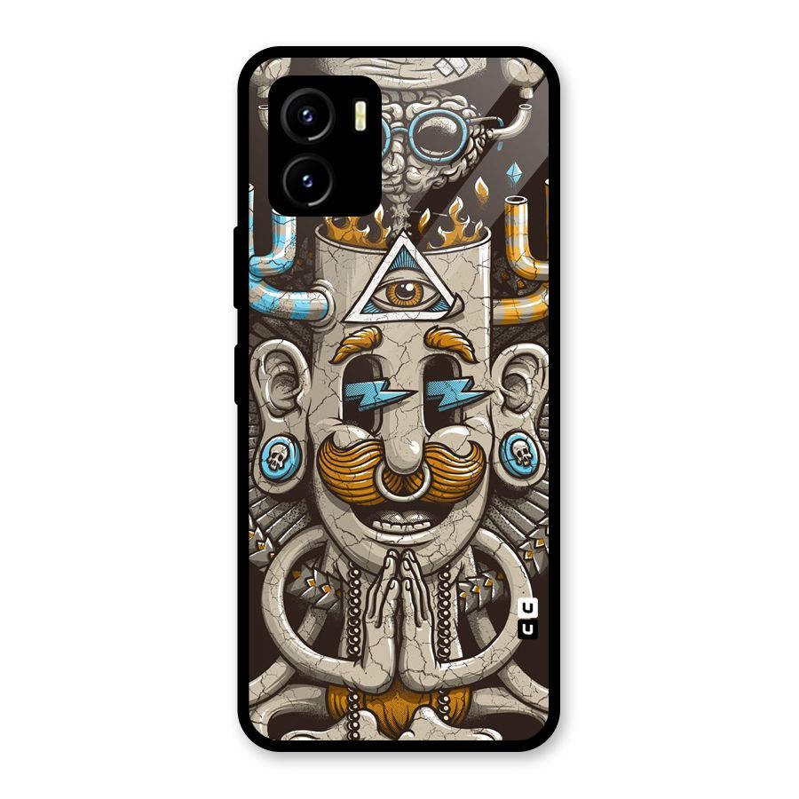 Sculpture Design Glass Back Case for Vivo Y15s