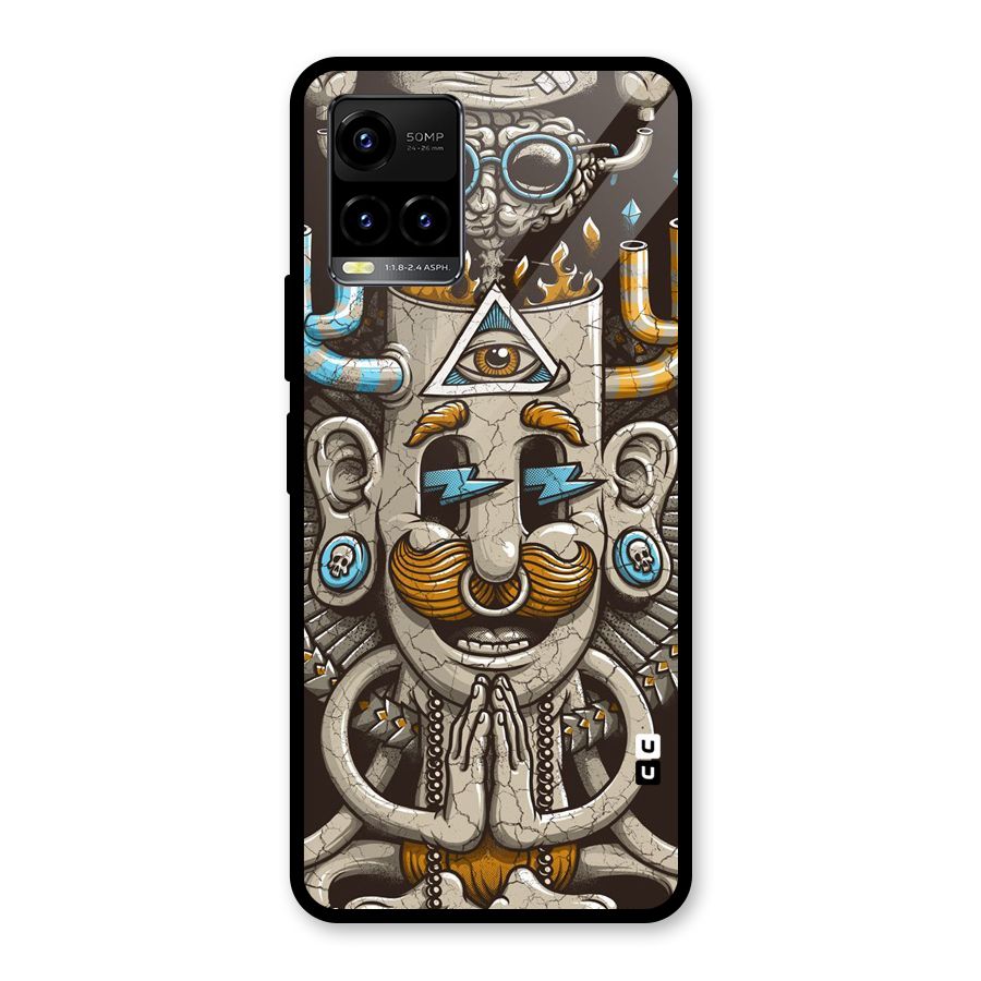 Sculpture Design Glass Back Case for Vivo Y21T