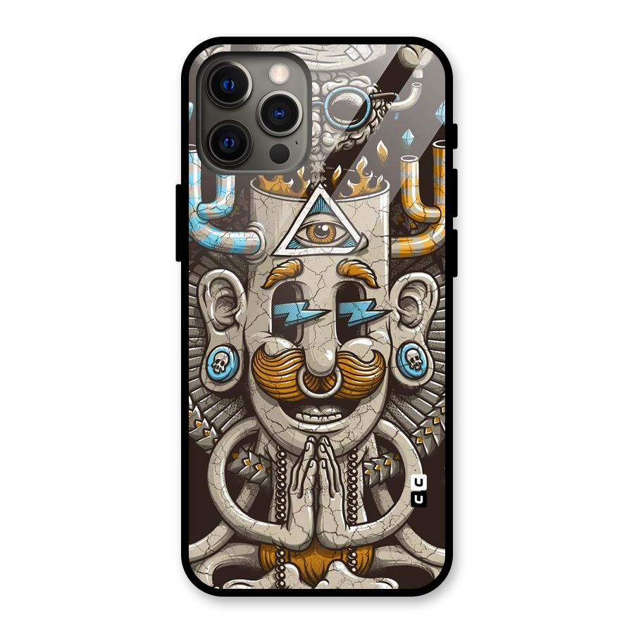 Sculpture Design Glass Back Case for iPhone 12 Pro Max