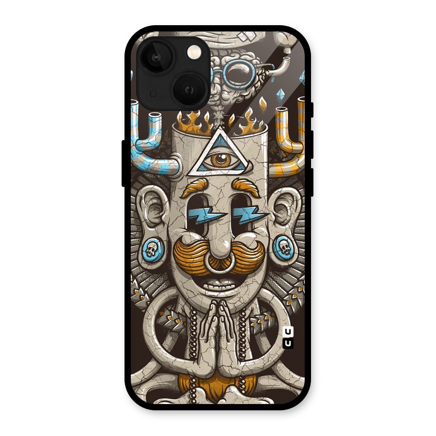 Sculpture Design Glass Back Case for iPhone 13
