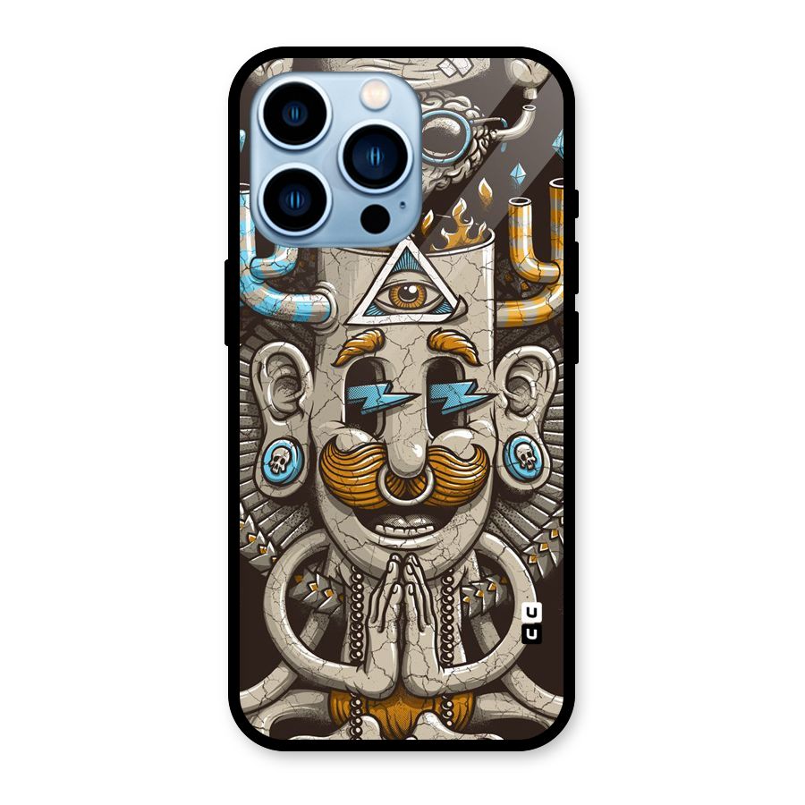 Sculpture Design Glass Back Case for iPhone 13 Pro