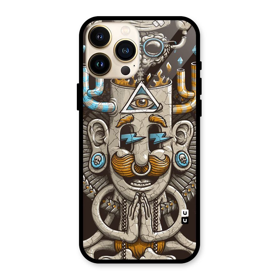 Sculpture Design Glass Back Case for iPhone 13 Pro Max