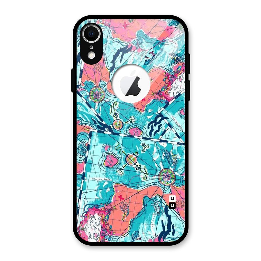 Sea Adventure Glass Back Case for iPhone XR Logo Cut