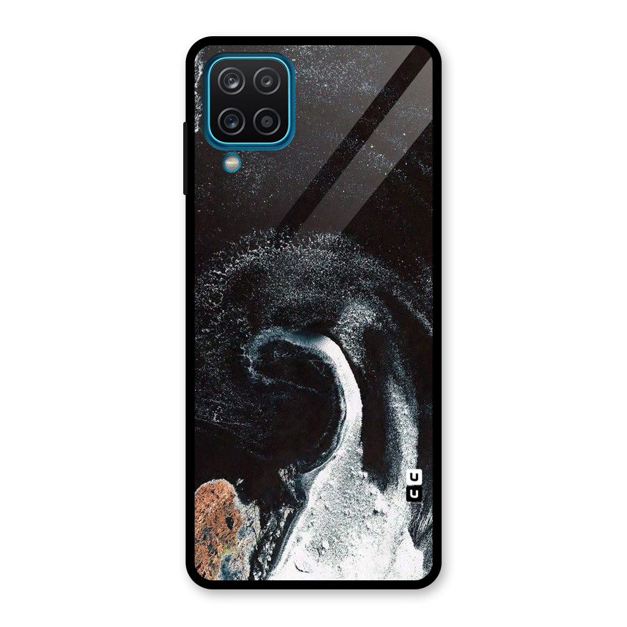 Sea Ice Space Art Glass Back Case for Galaxy A12