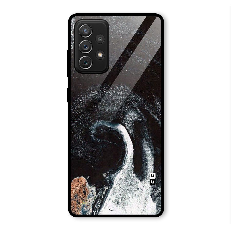 Sea Ice Space Art Glass Back Case for Galaxy A72