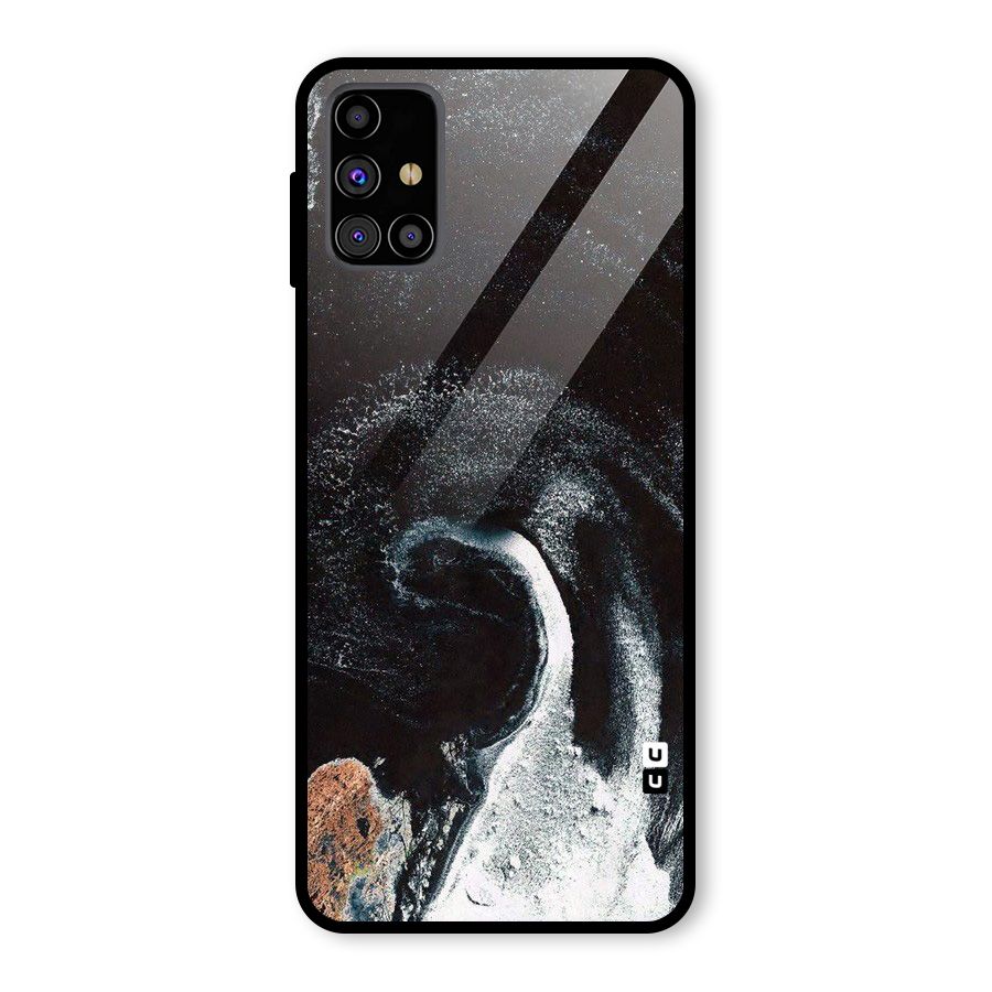 Sea Ice Space Art Glass Back Case for Galaxy M31s
