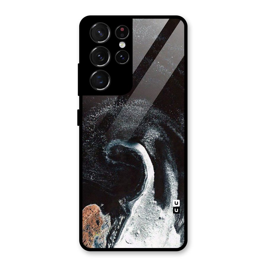 Sea Ice Space Art Glass Back Case for Galaxy S21 Ultra 5G