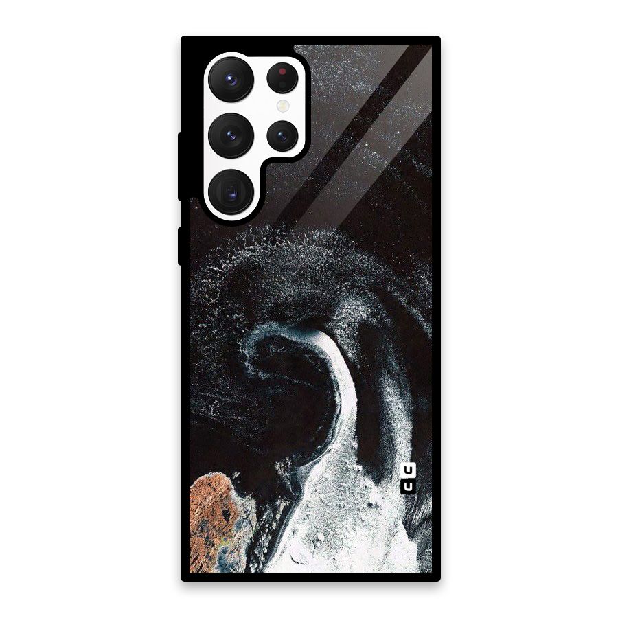 Sea Ice Space Art Glass Back Case for Galaxy S22 Ultra 5G