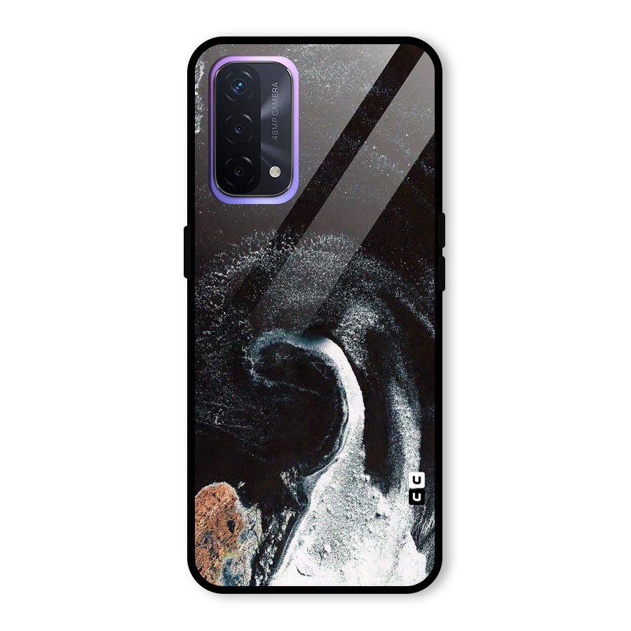 Sea Ice Space Art Glass Back Case for Oppo A74 5G