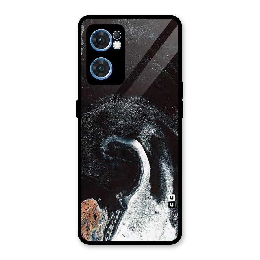 Sea Ice Space Art Glass Back Case for Oppo Reno7 5G