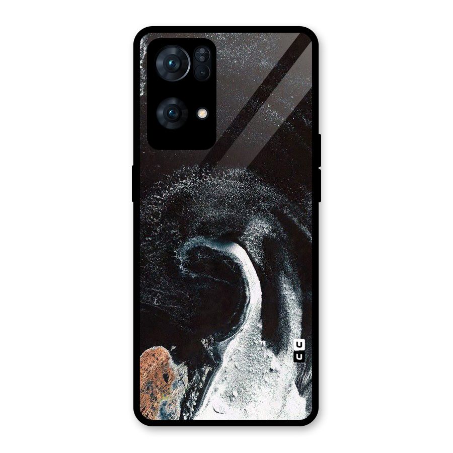 Sea Ice Space Art Glass Back Case for Oppo Reno7 Pro 5G