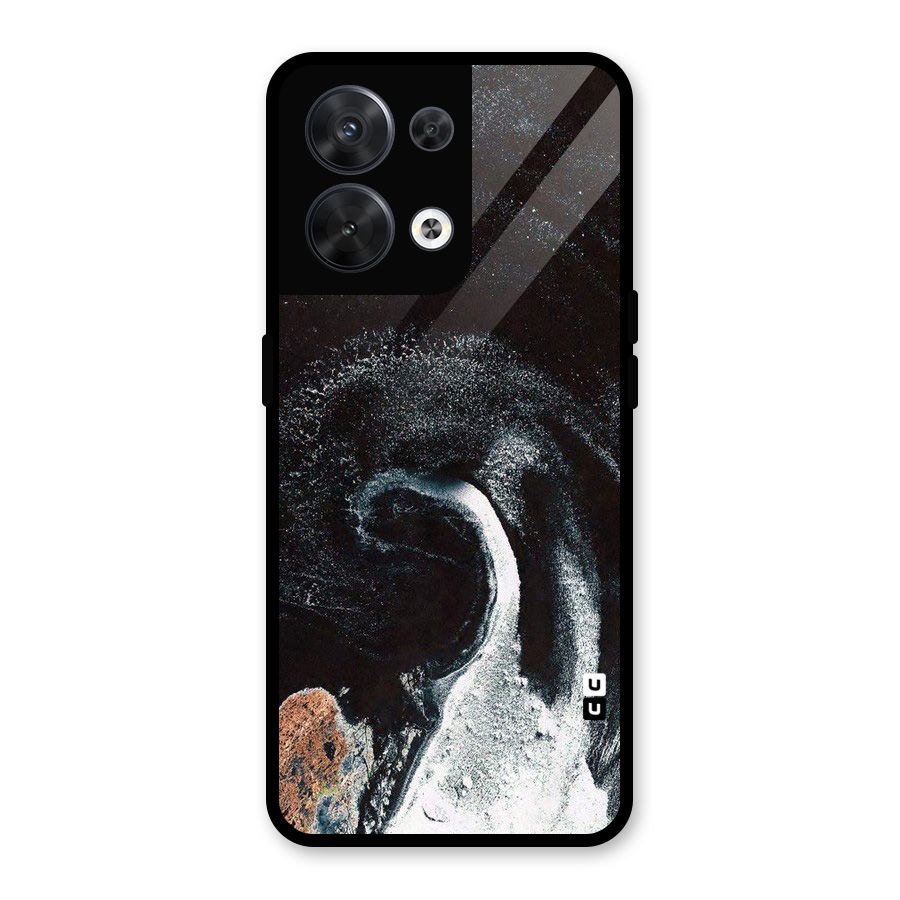Sea Ice Space Art Glass Back Case for Oppo Reno8 5G