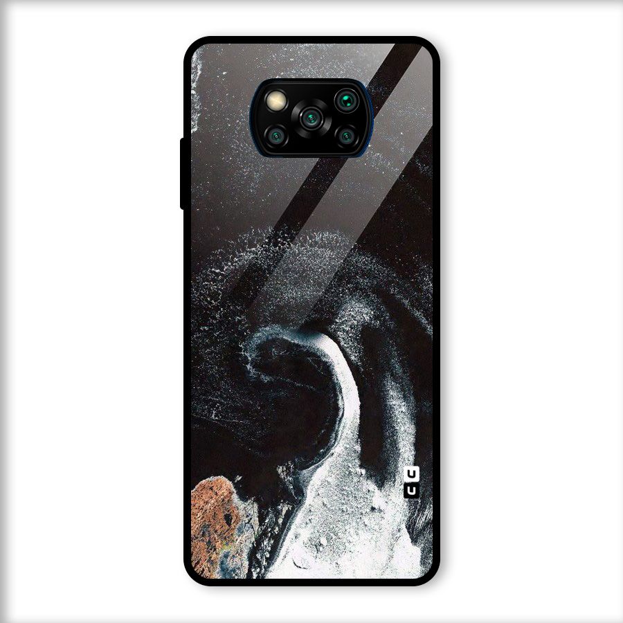 Sea Ice Space Art Glass Back Case for Poco X3