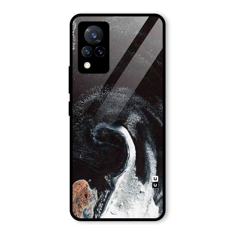 Sea Ice Space Art Glass Back Case for Vivo V21 5G
