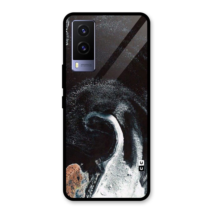 Sea Ice Space Art Glass Back Case for Vivo V21e 5G