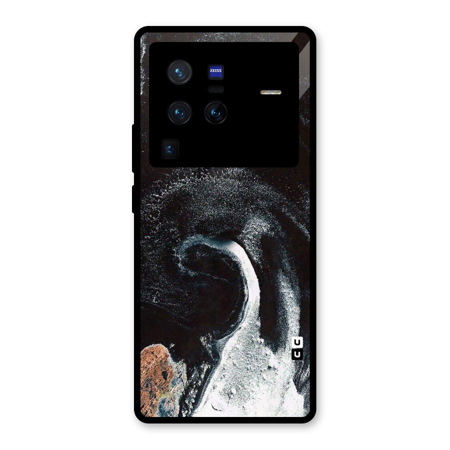 Sea Ice Space Art Glass Back Case for Vivo X80 Pro
