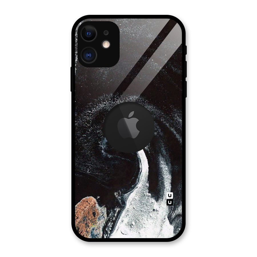 Sea Ice Space Art Glass Back Case for iPhone 11 Logo Cut