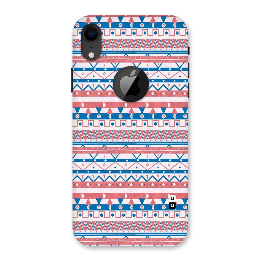 Seamless Ethnic Pattern Back Case for iPhone XR Logo Cut