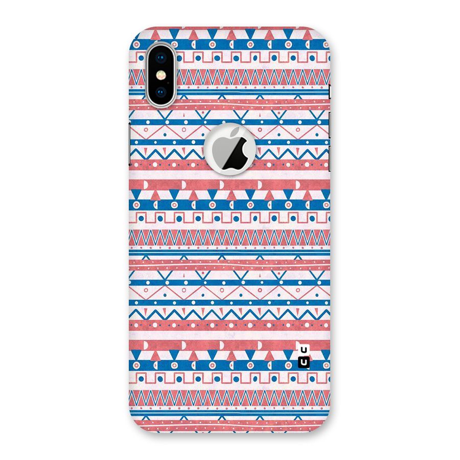 Seamless Ethnic Pattern Back Case for iPhone XS Logo Cut