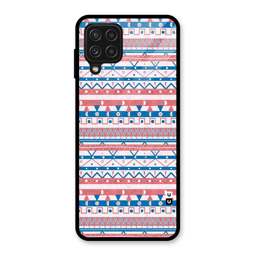Seamless Ethnic Pattern Glass Back Case for Galaxy A22 4G