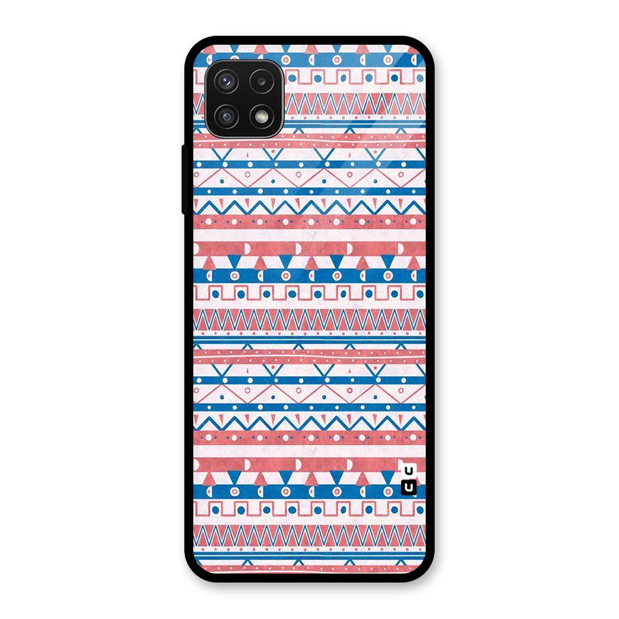 Seamless Ethnic Pattern Glass Back Case for Galaxy A22 5G
