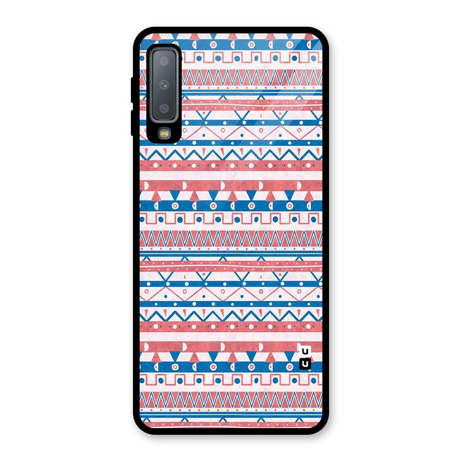 Seamless Ethnic Pattern Glass Back Case for Galaxy A7 (2018)