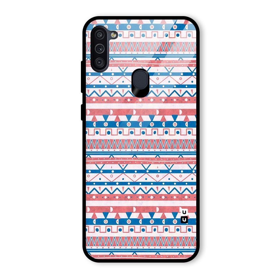 Seamless Ethnic Pattern Glass Back Case for Galaxy M11