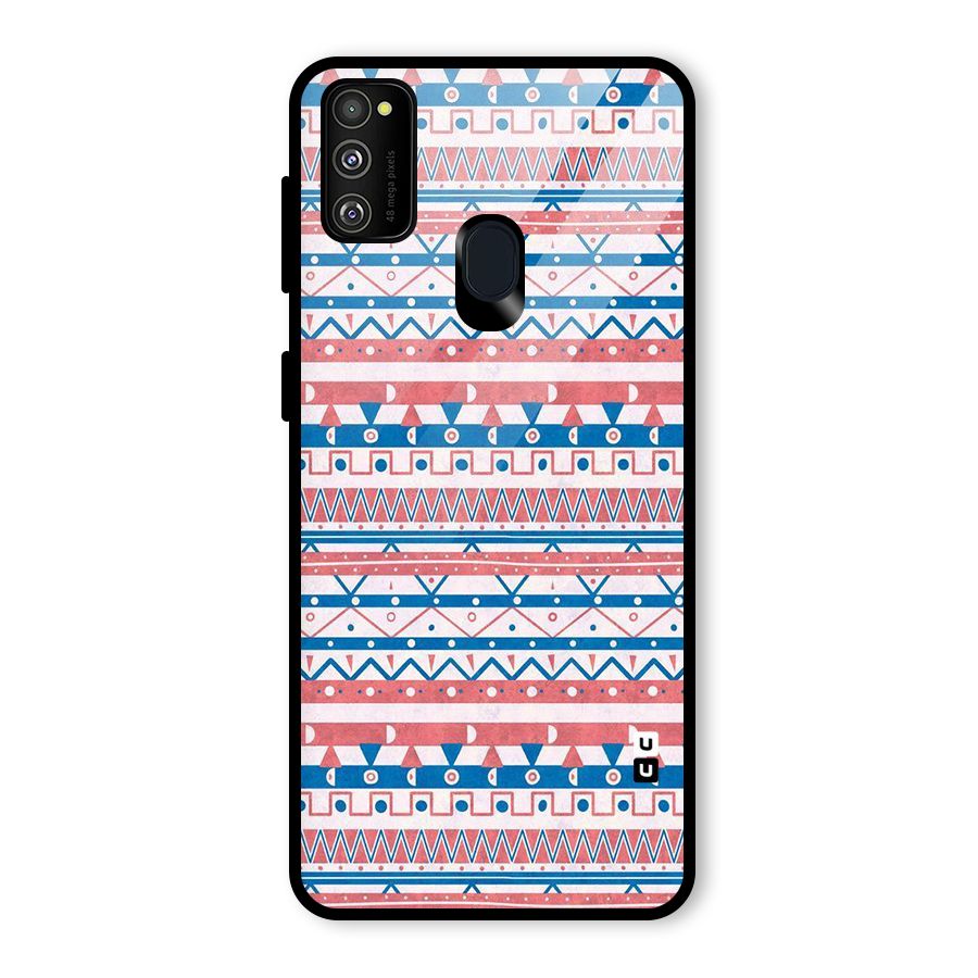 Seamless Ethnic Pattern Glass Back Case for Galaxy M30s