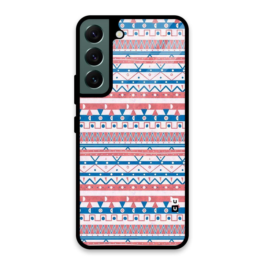 Seamless Ethnic Pattern Glass Back Case for Galaxy S22 5G