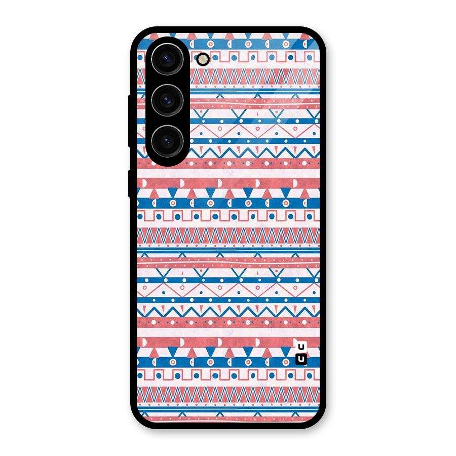 Seamless Ethnic Pattern Glass Back Case for Galaxy S23 Plus