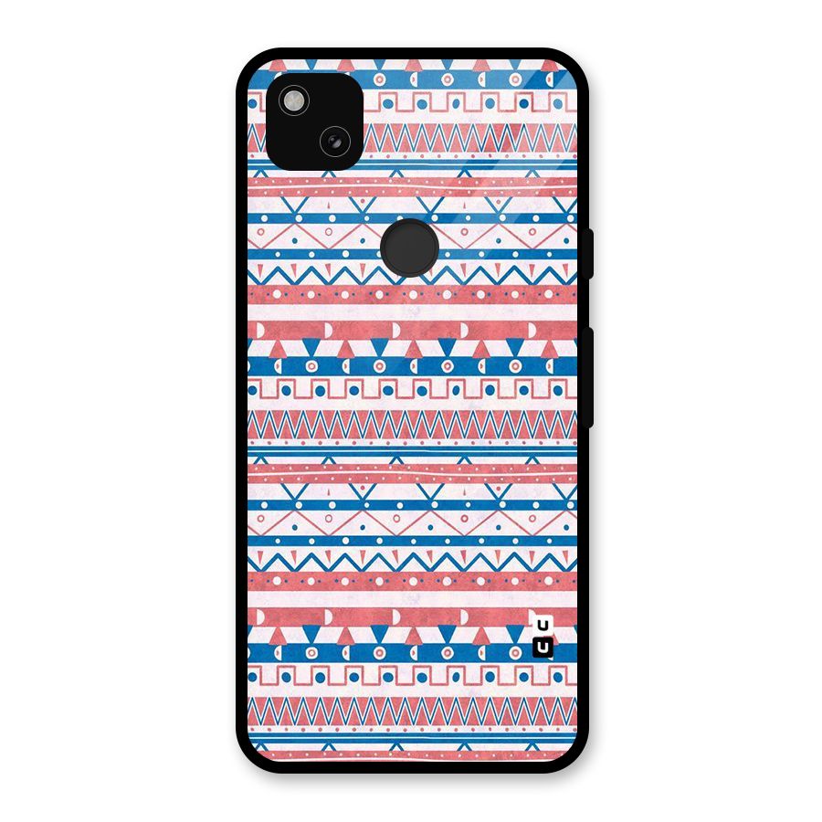 Seamless Ethnic Pattern Glass Back Case for Google Pixel 4a