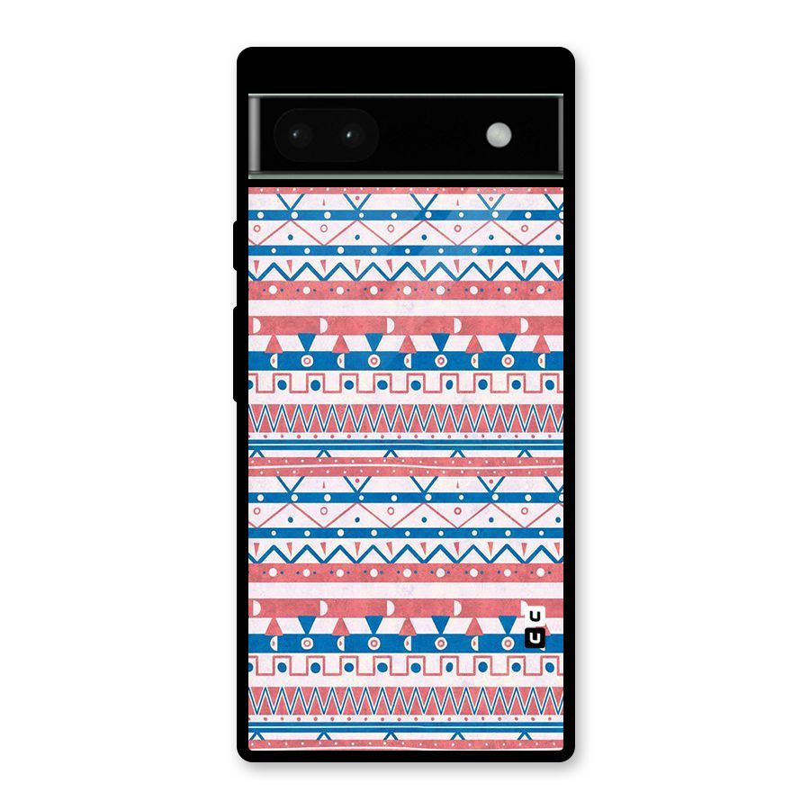 Seamless Ethnic Pattern Glass Back Case for Google Pixel 6a