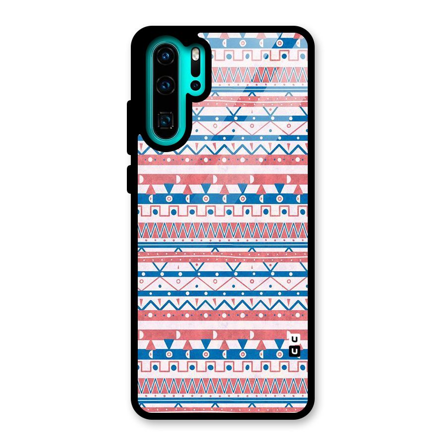 Seamless Ethnic Pattern Glass Back Case for Huawei P30 Pro