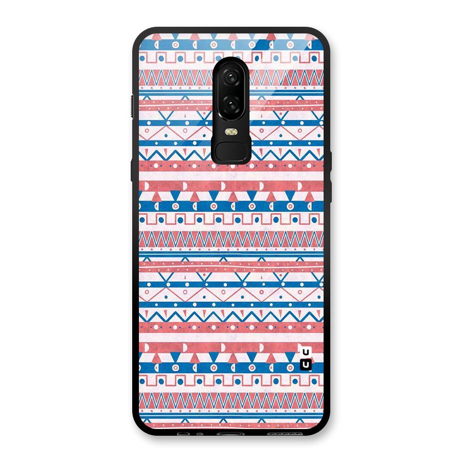 Seamless Ethnic Pattern Glass Back Case for OnePlus 6