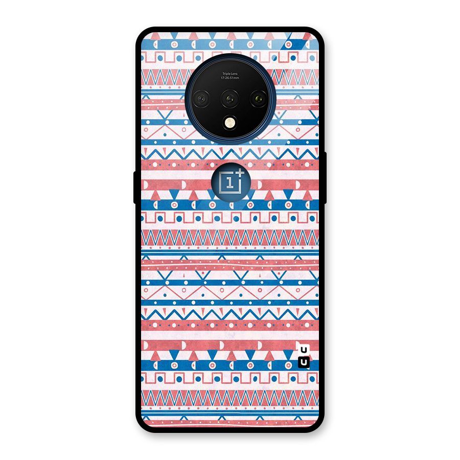 Seamless Ethnic Pattern Glass Back Case for OnePlus 7T