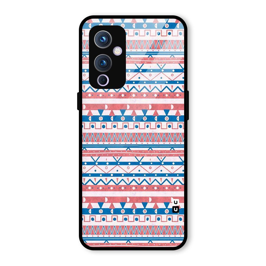Seamless Ethnic Pattern Glass Back Case for OnePlus 9
