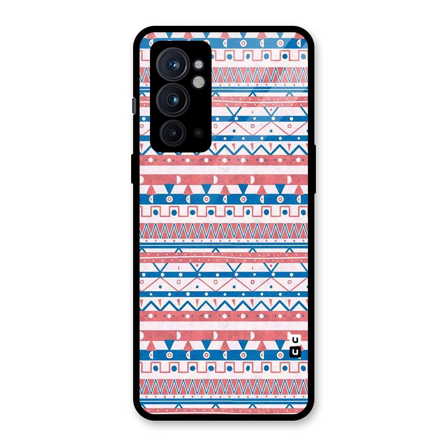 Seamless Ethnic Pattern Glass Back Case for OnePlus 9RT 5G